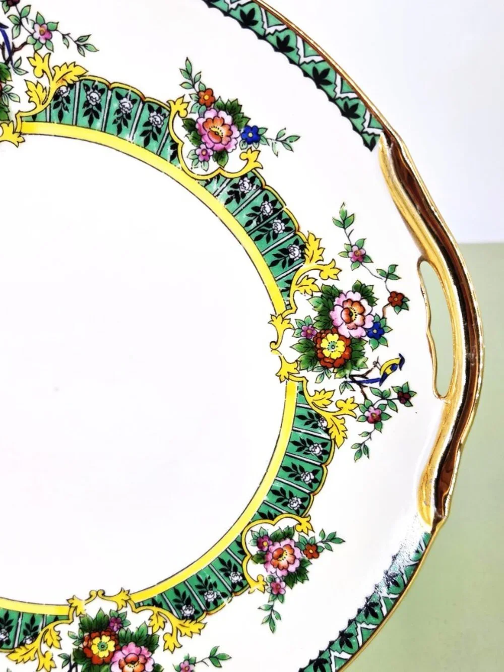 Share Art Deco VTG Nouveau Noritake M Nippon Fine China Cake Plate Gold Rim HP